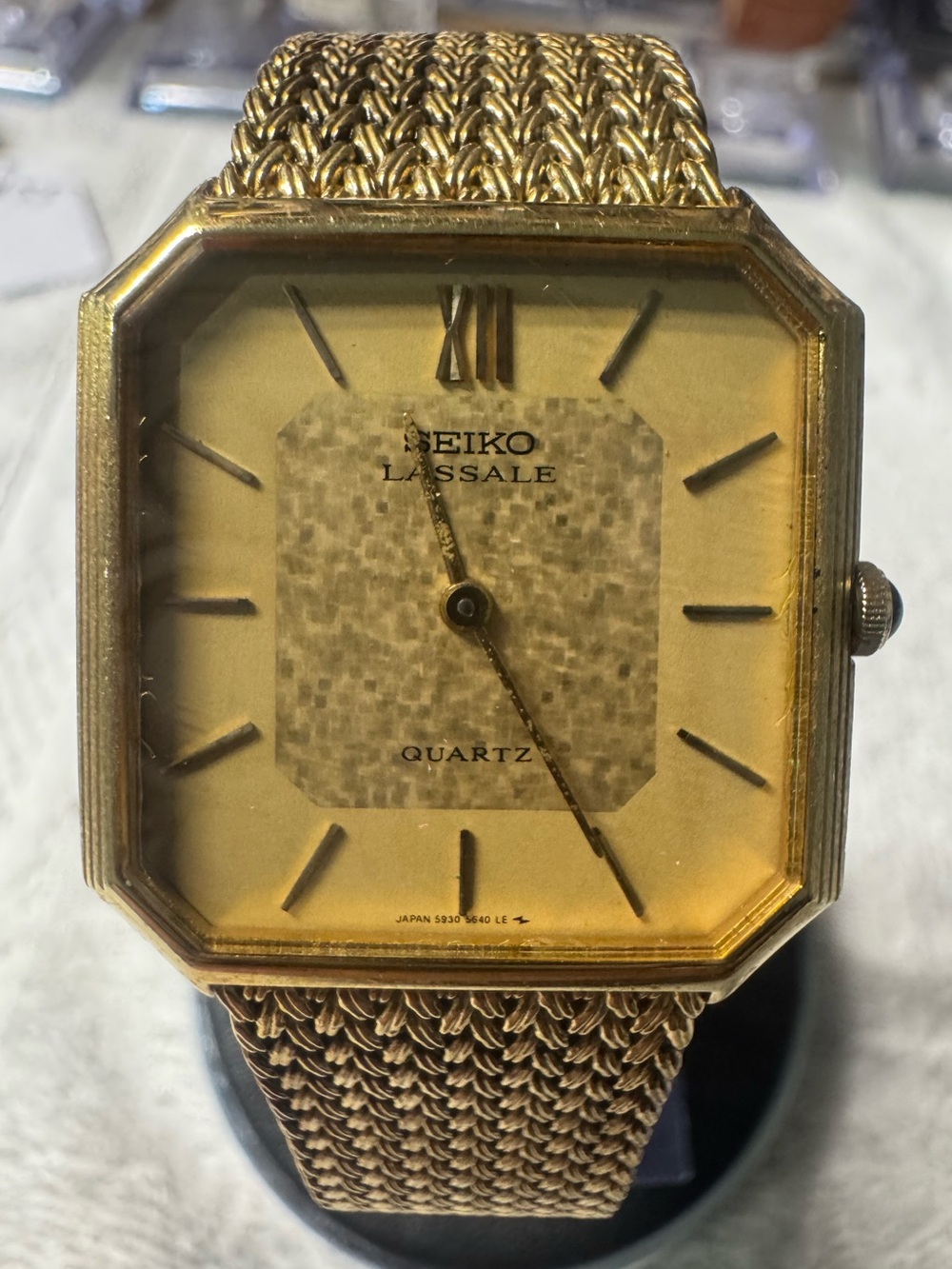 Seiko Lassale Gold-Tone Men's Dress Watch with Gold Dial